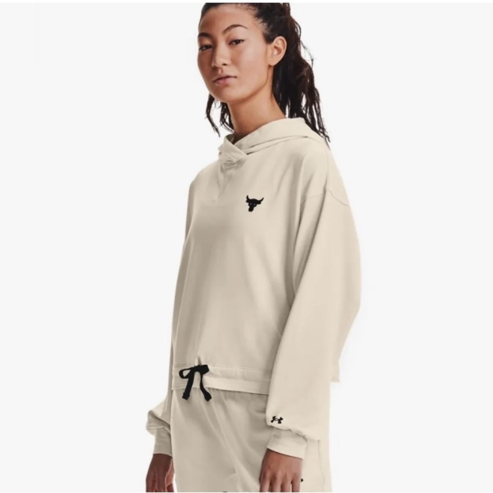 💥Under Armour UA Project Rock Hooded Cropped Sweatshirt💥 NWT